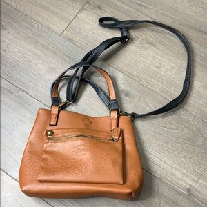 Reversible leather crossbody